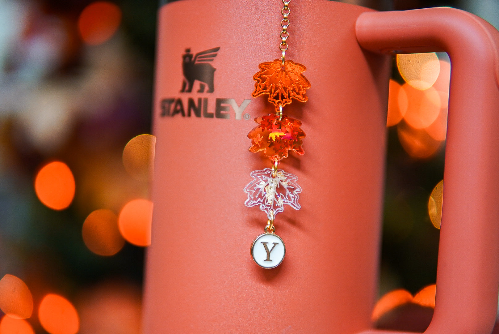 Fall Leaves Tumbler Charm
