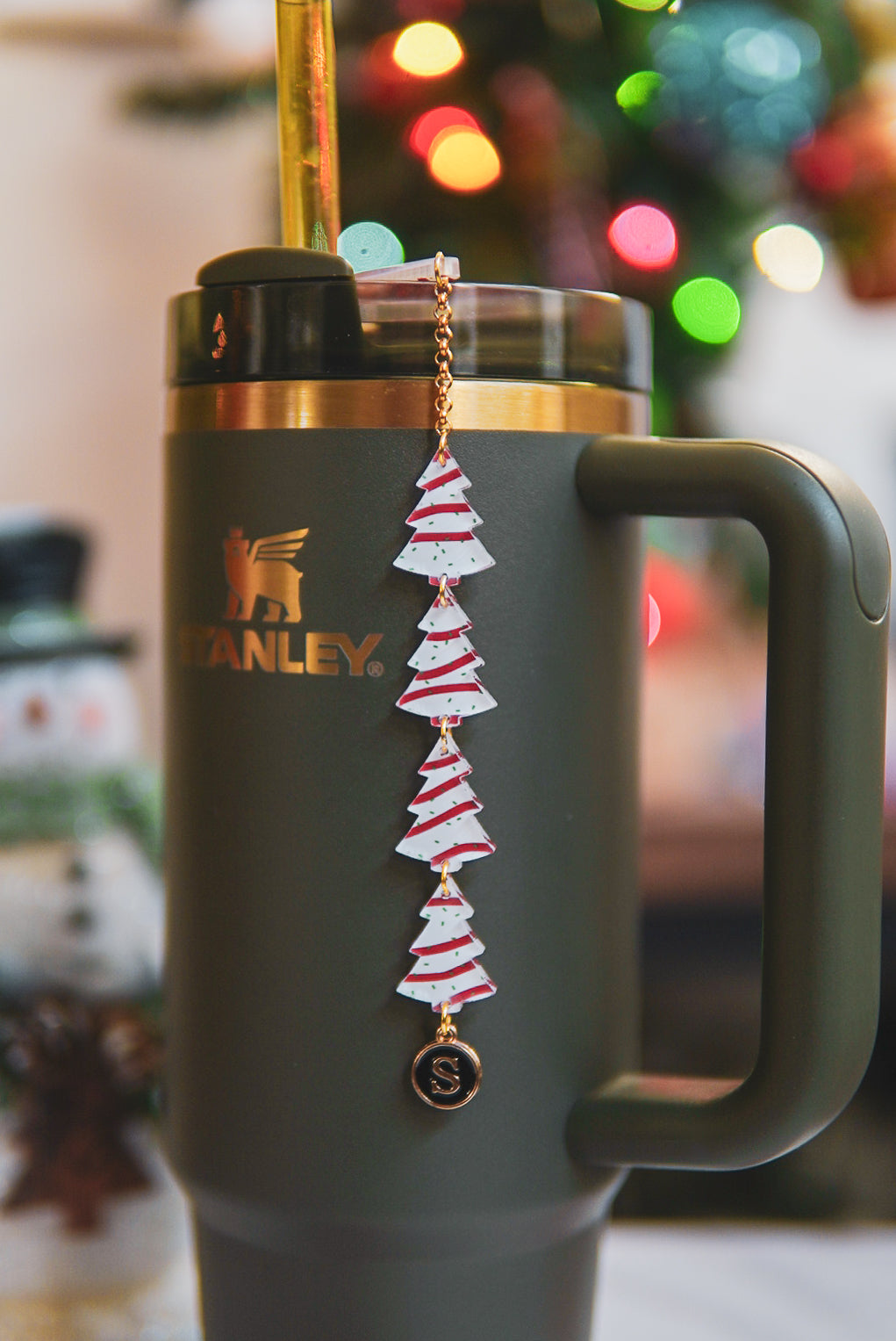 Christmas Cake Tumbler Charm