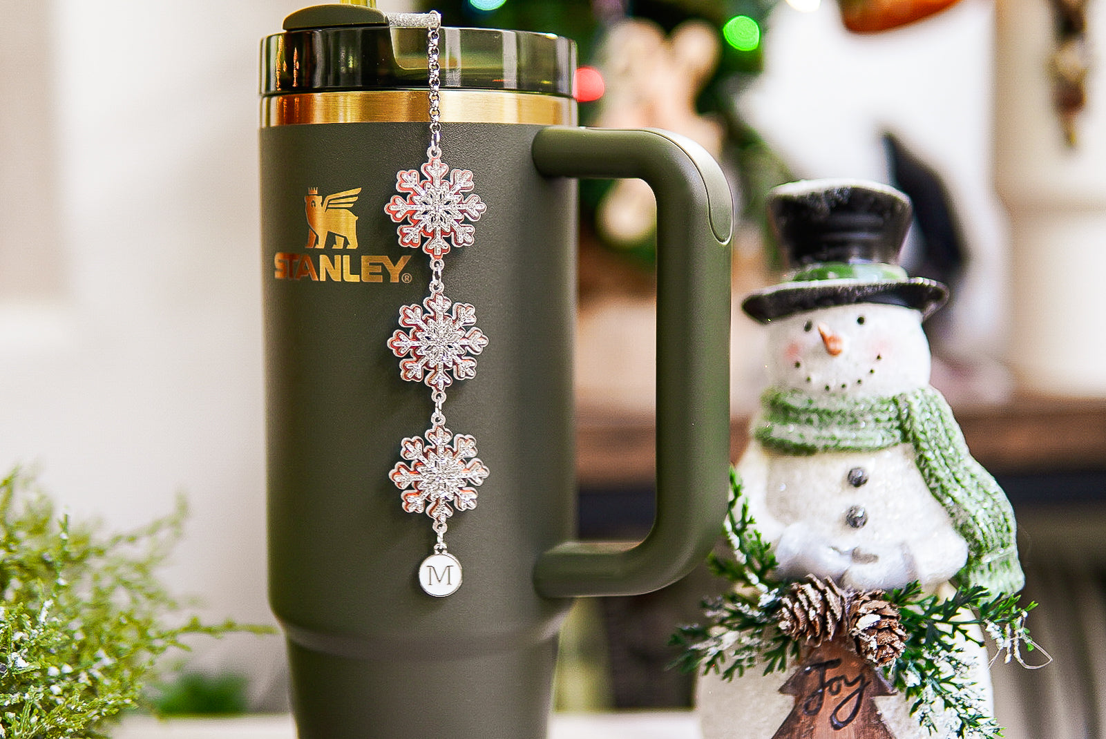 Iridescent Snowflake Tumbler Charm