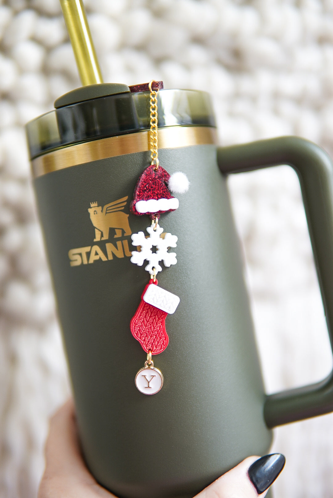 Sant's Stocking Tumbler Charm