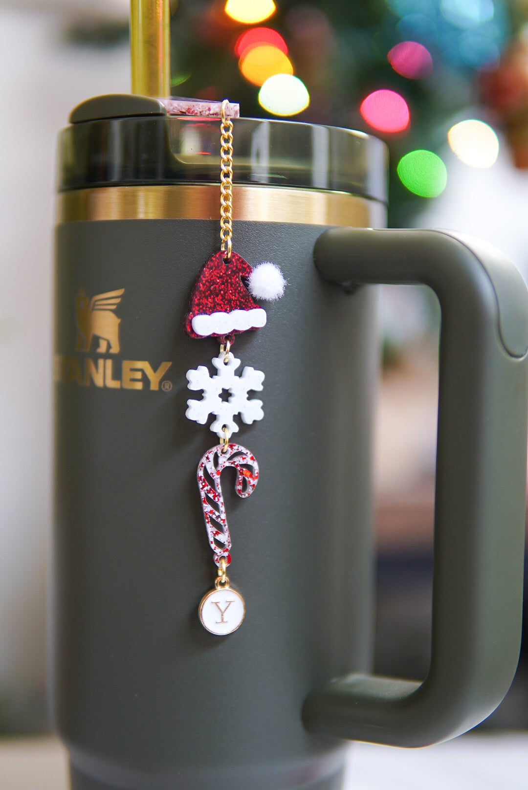 Peppermint Candy Cane Tumbler Charm
