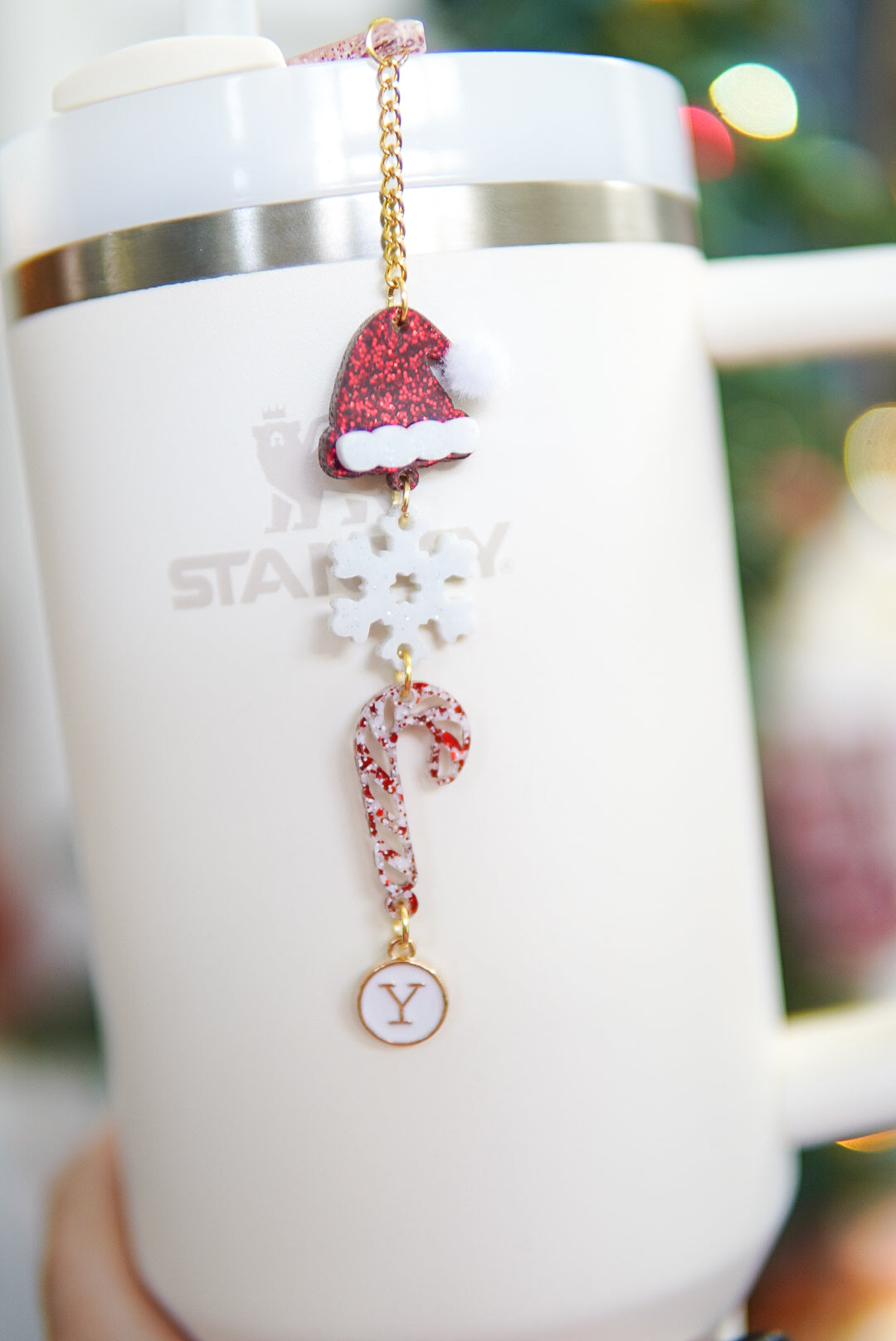 Peppermint Candy Cane Tumbler Charm