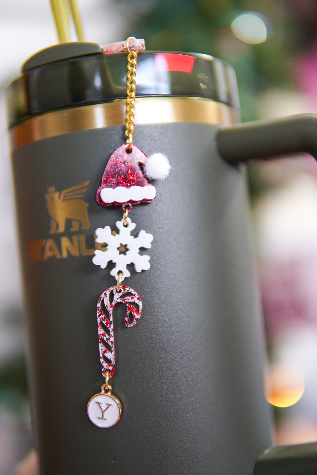 Peppermint Candy Cane Tumbler Charm