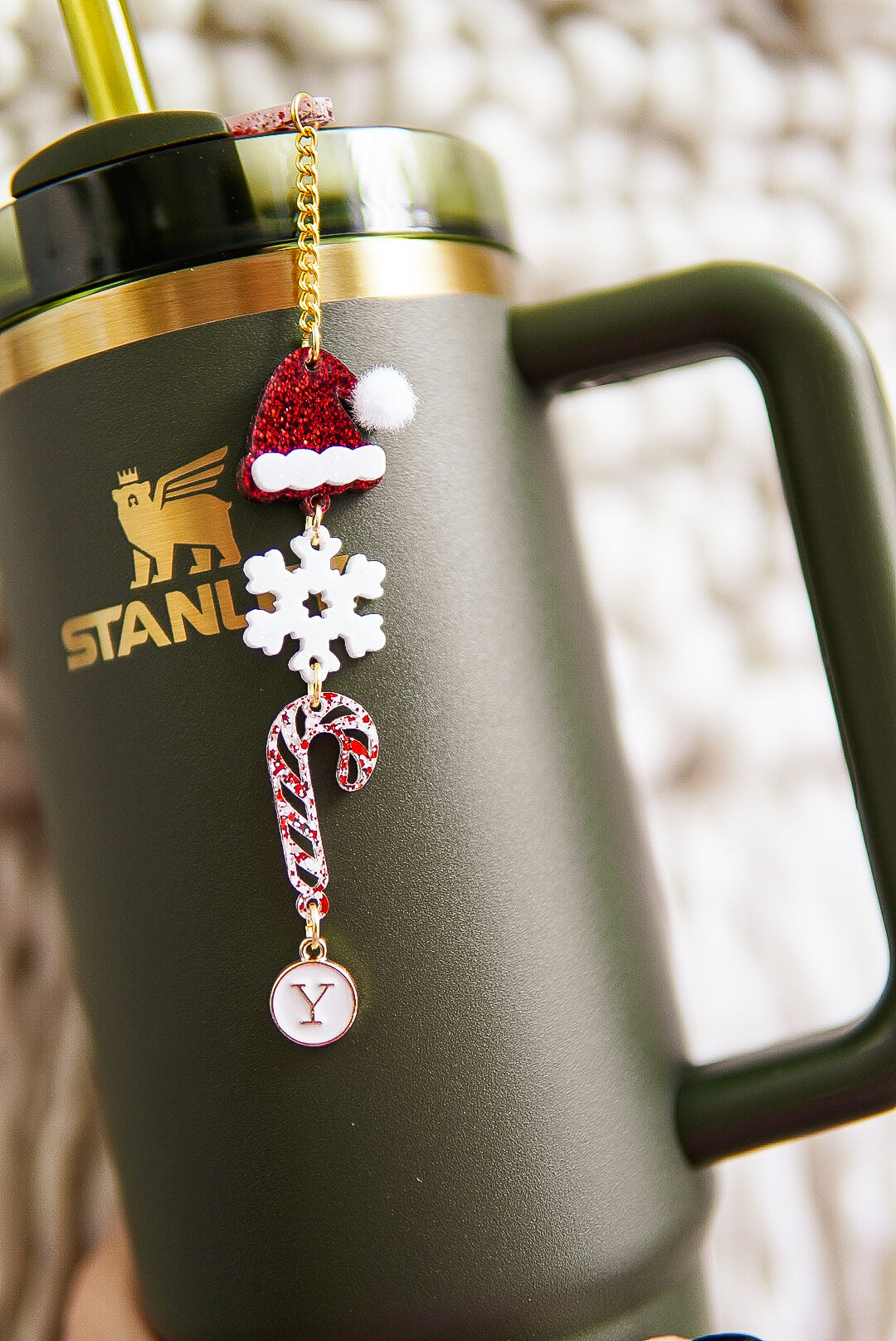 Peppermint Candy Cane Tumbler Charm