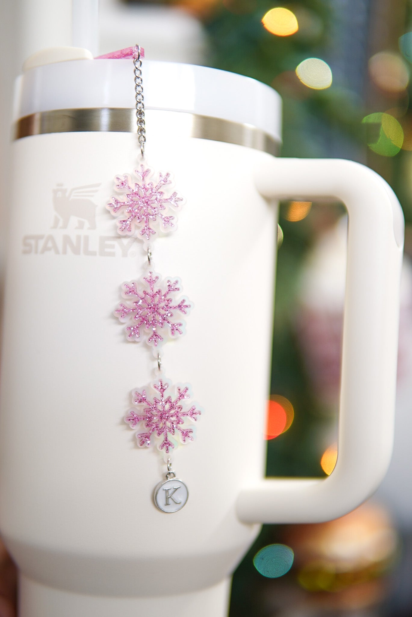 Iridescent Snowflake Tumbler Charm