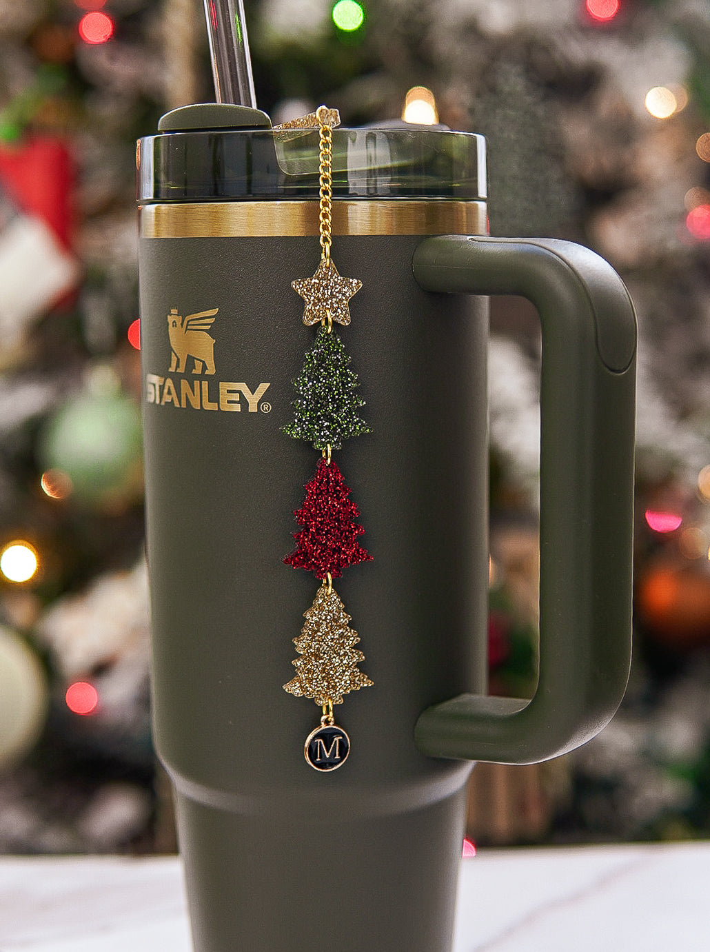 Christmas Tree Trio Tumbler Charm