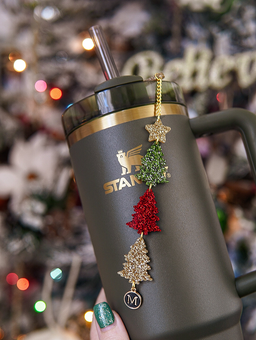 Christmas Tree Trio Tumbler Charm