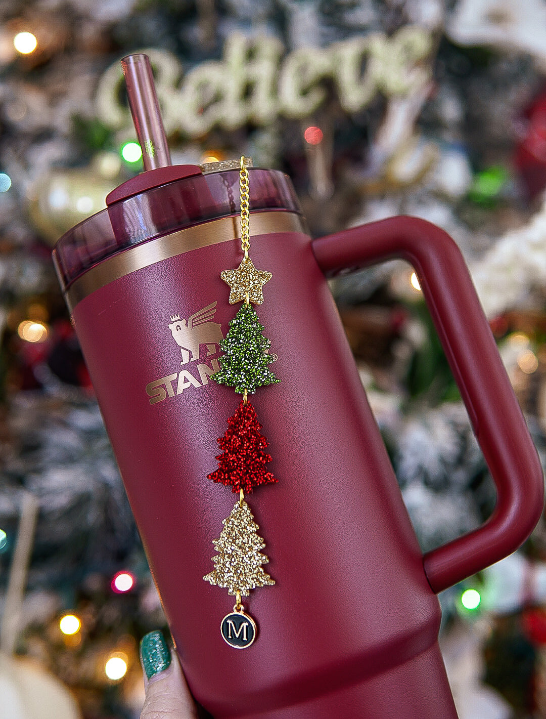 Christmas Tree Trio Tumbler Charm