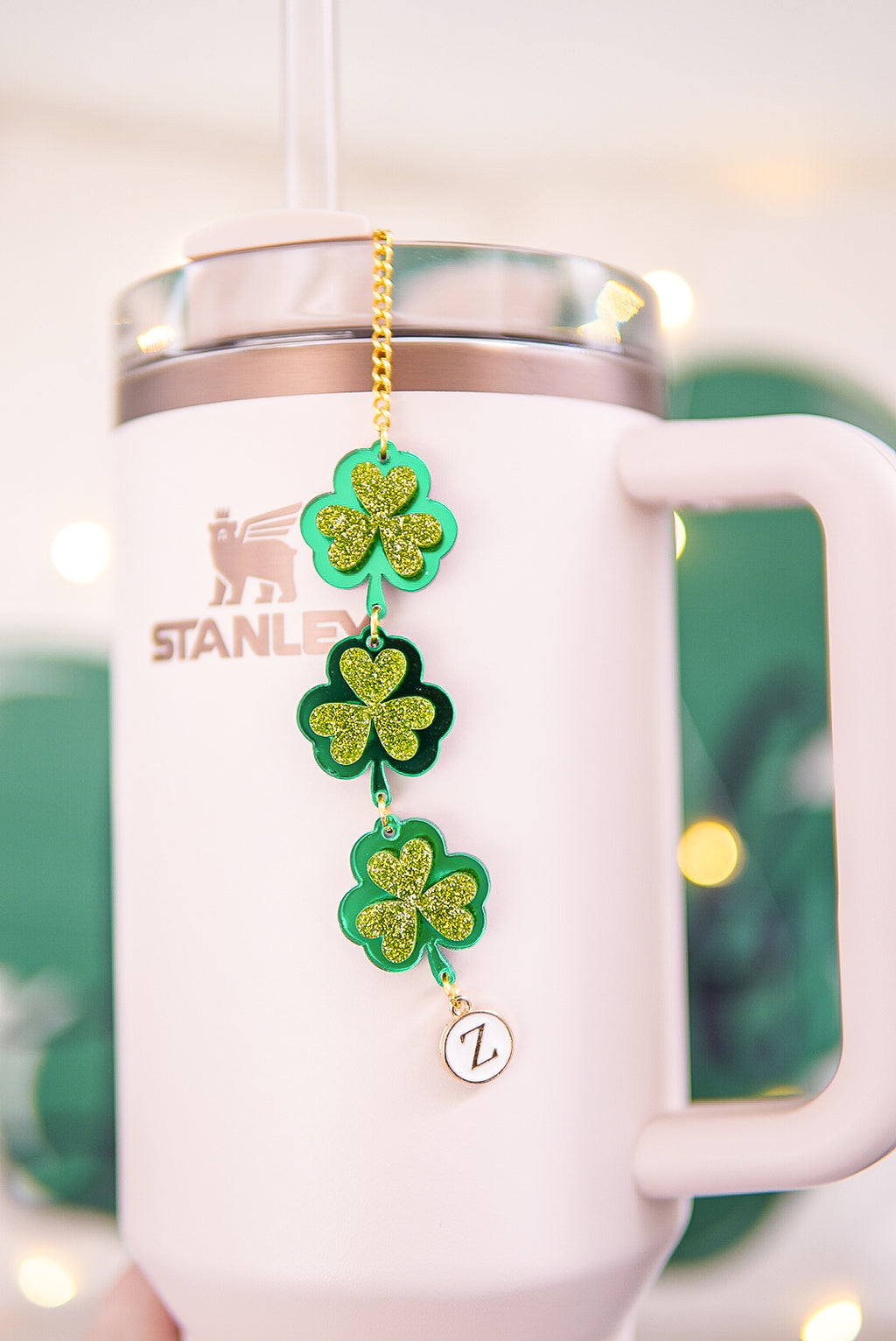 Layered Shamrocks St. Patrick's Day Tumbler Charm