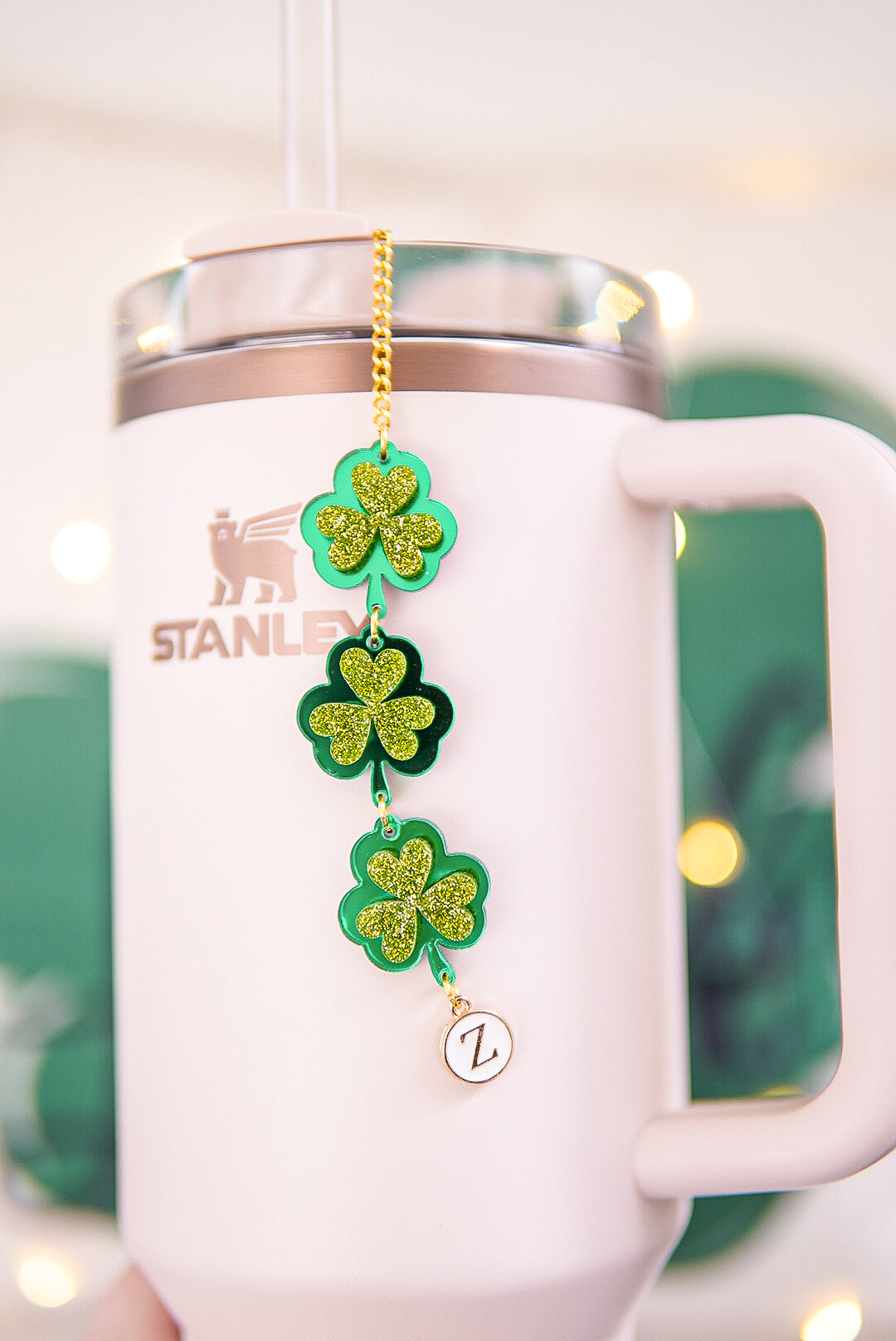 Layered Shamrocks St. Patrick's Day Tumbler Charm