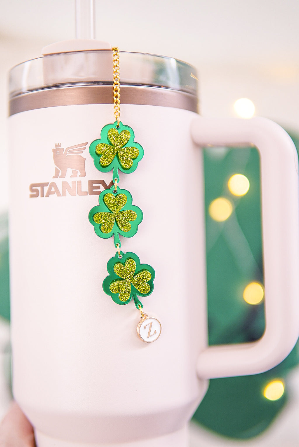 Layered Shamrocks St. Patrick's Day Tumbler Charm