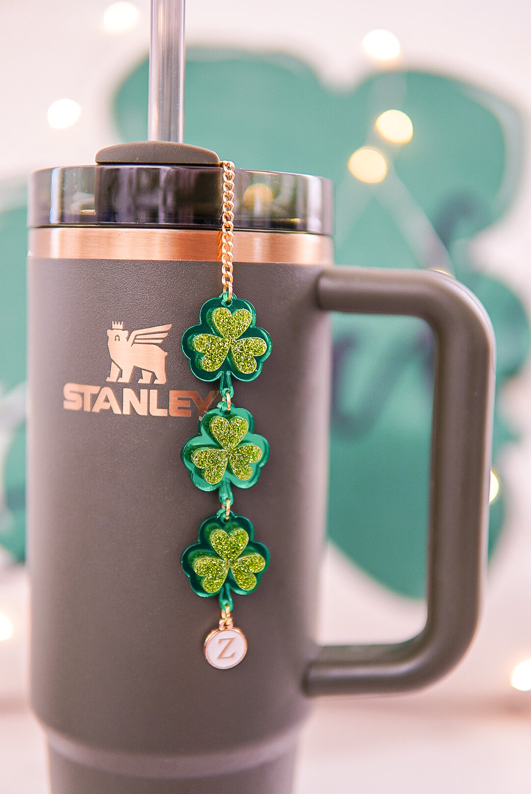Layered Shamrocks St. Patrick's Day Tumbler Charm