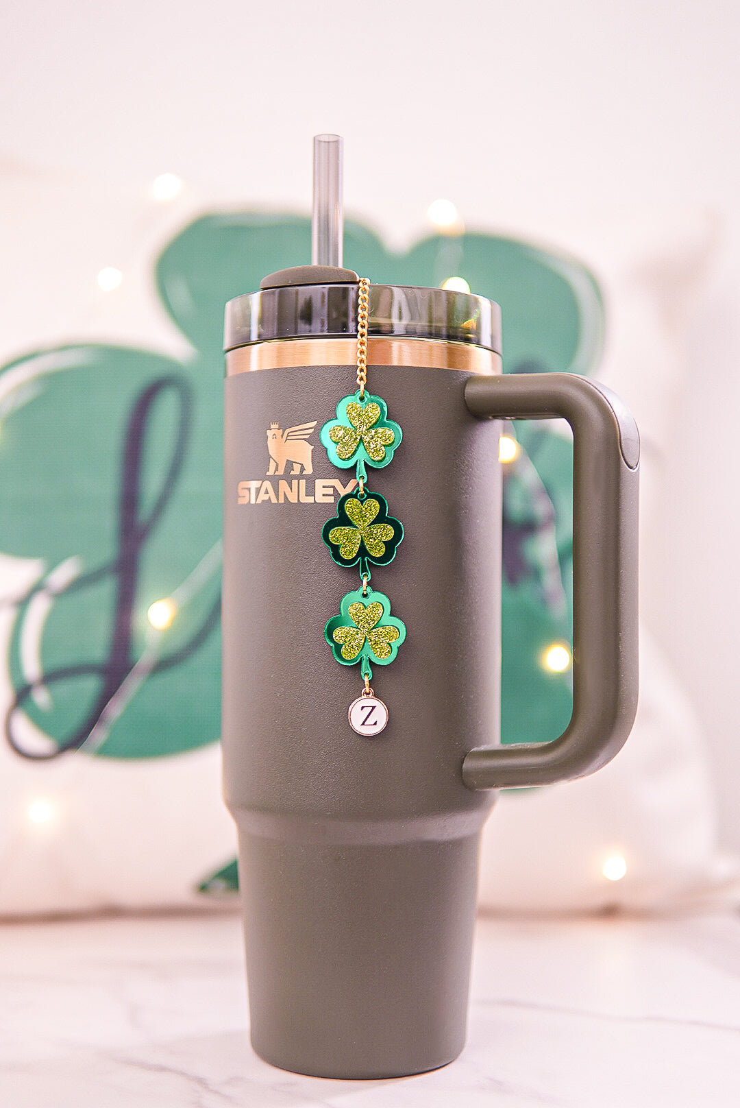 Layered Shamrocks St. Patrick's Day Tumbler Charm