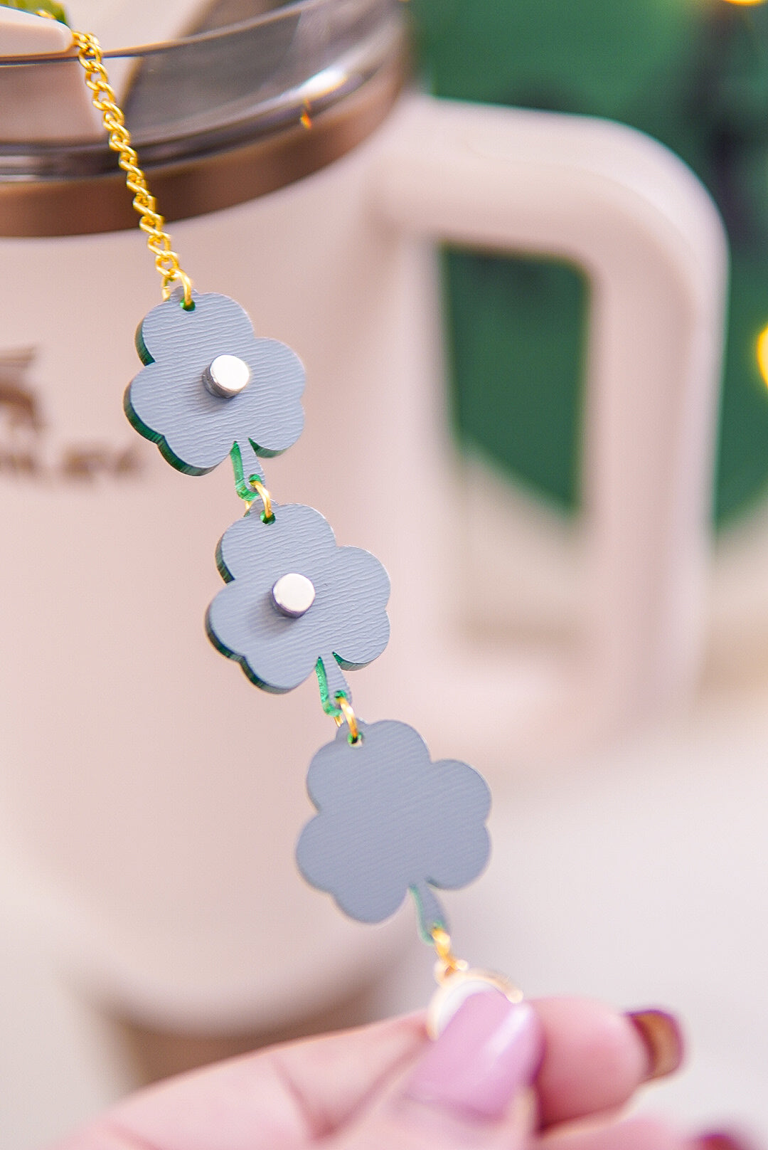 Layered Shamrocks St. Patrick's Day Tumbler Charm