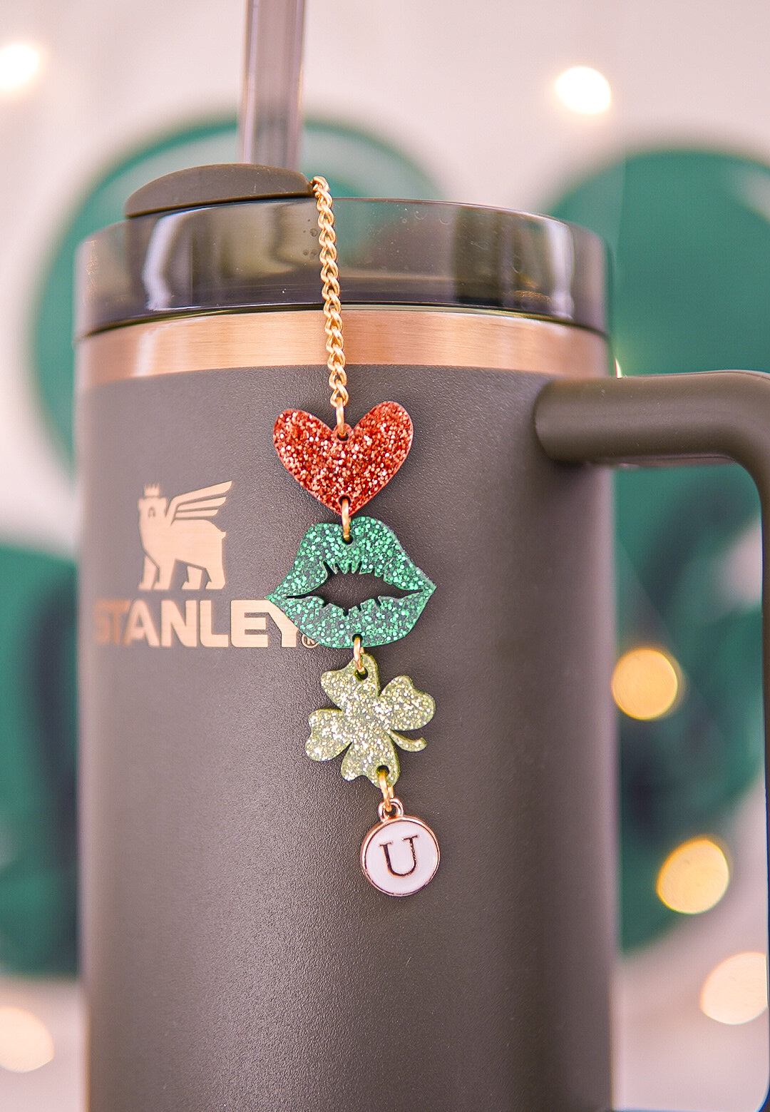 Kiss Me St. Patrick's Day Tumbler Charm