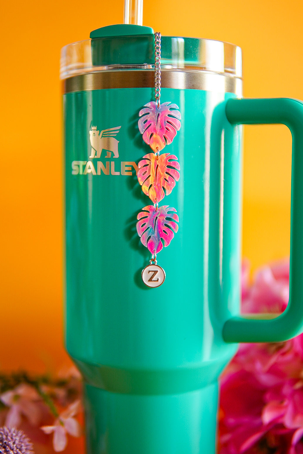 Short Tropical Monstera Tumbler Charm