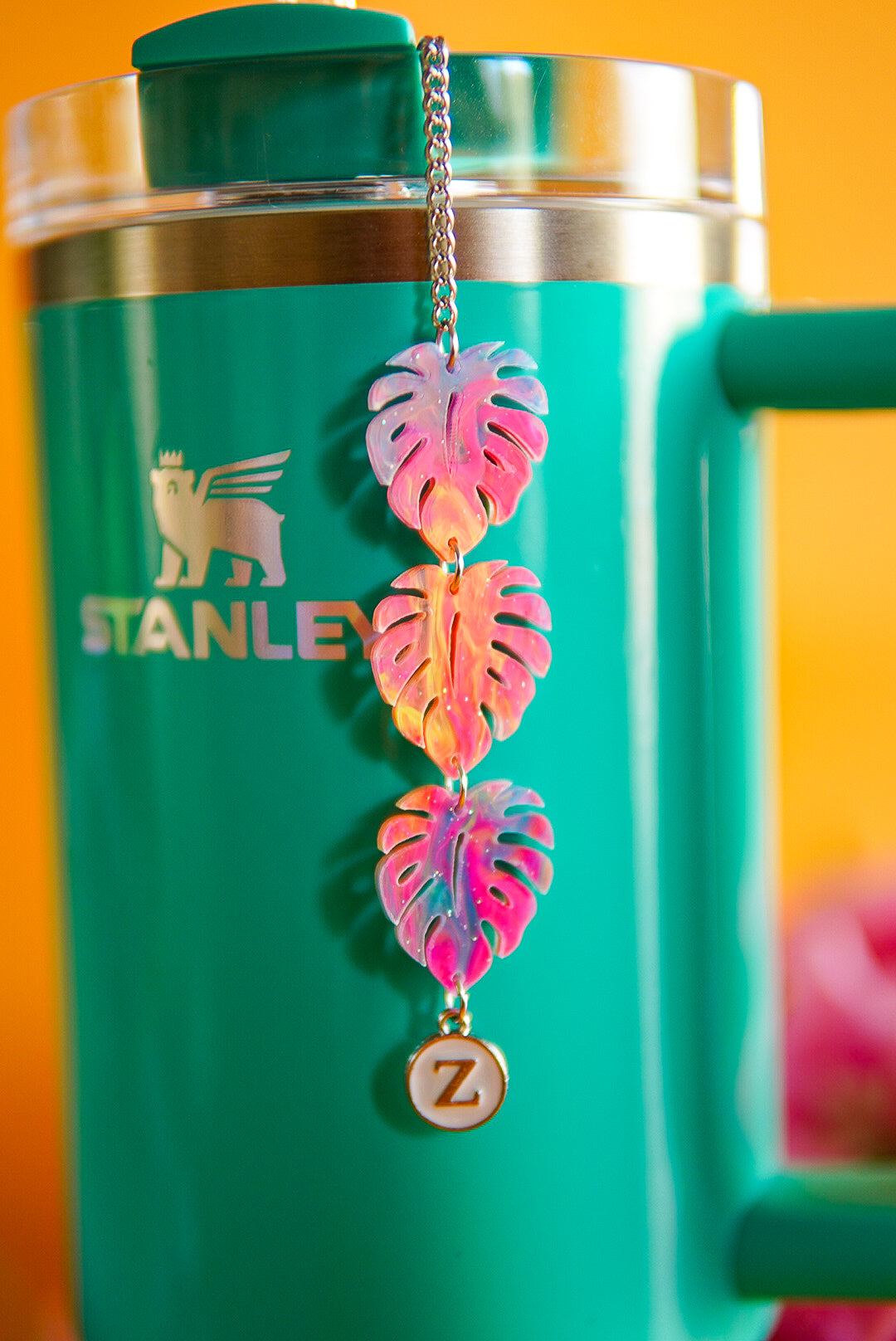 Short Tropical Monstera Tumbler Charm