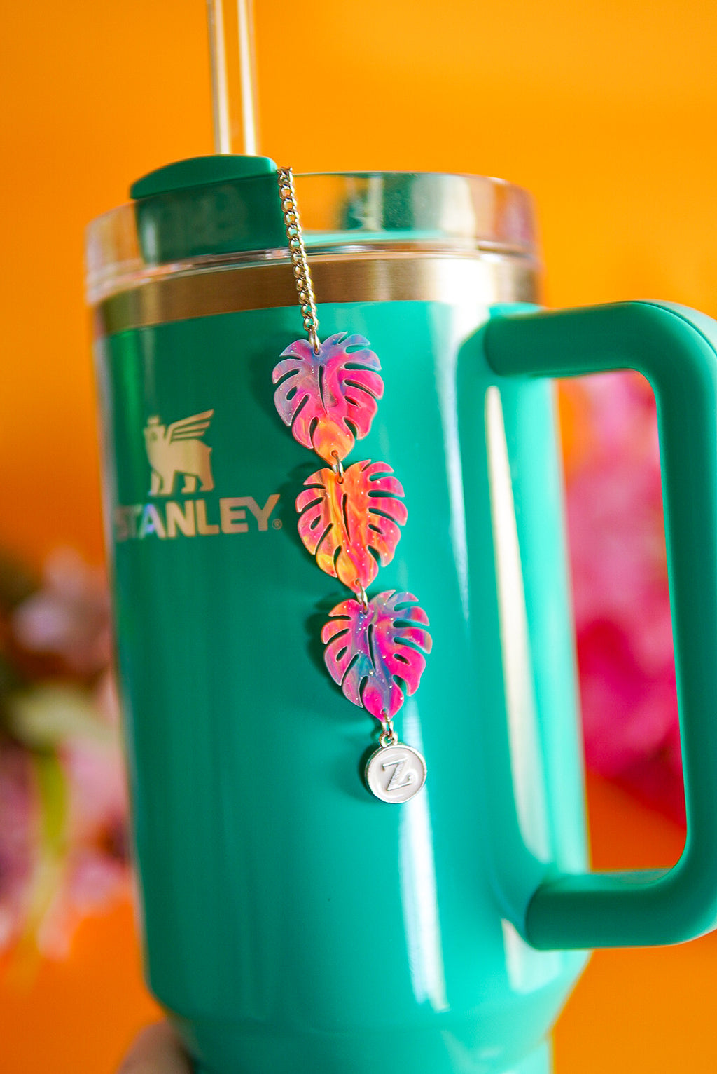 Short Tropical Monstera Tumbler Charm