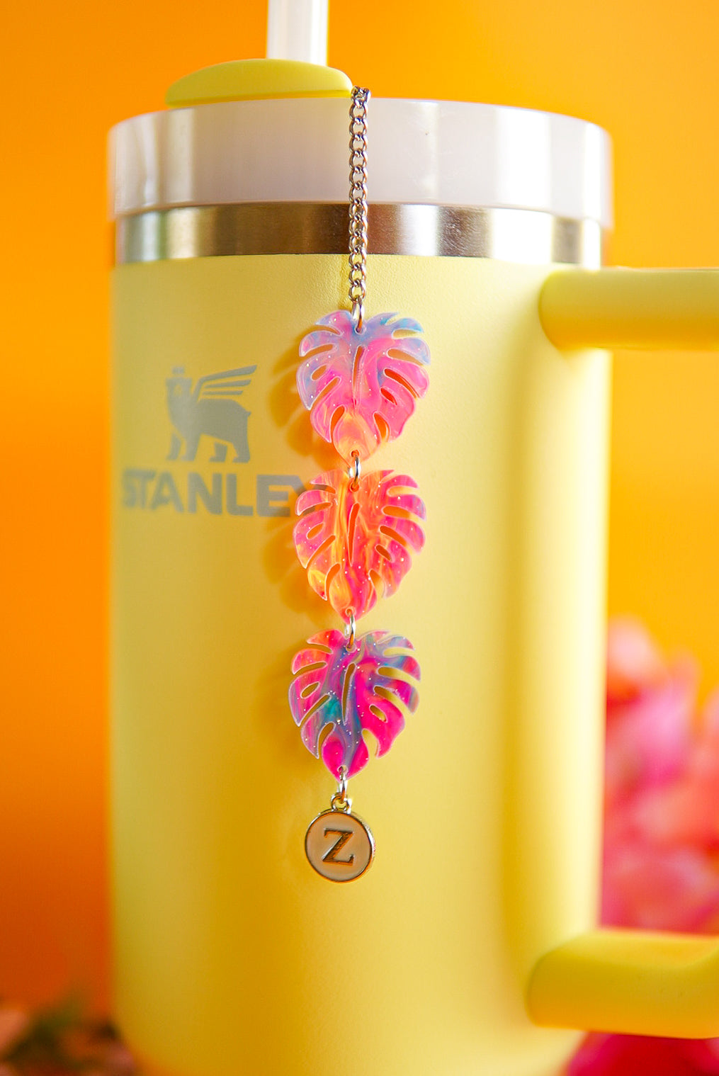 Short Tropical Monstera Tumbler Charm