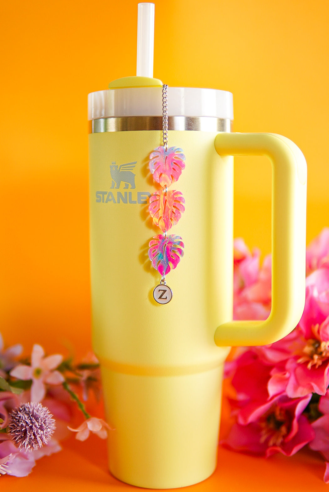 Short Tropical Monstera Tumbler Charm