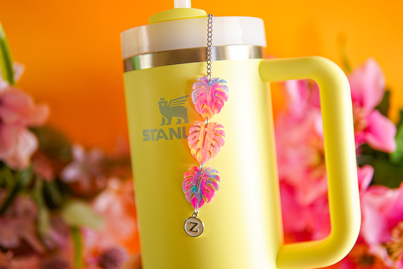 Short Tropical Monstera Tumbler Charm