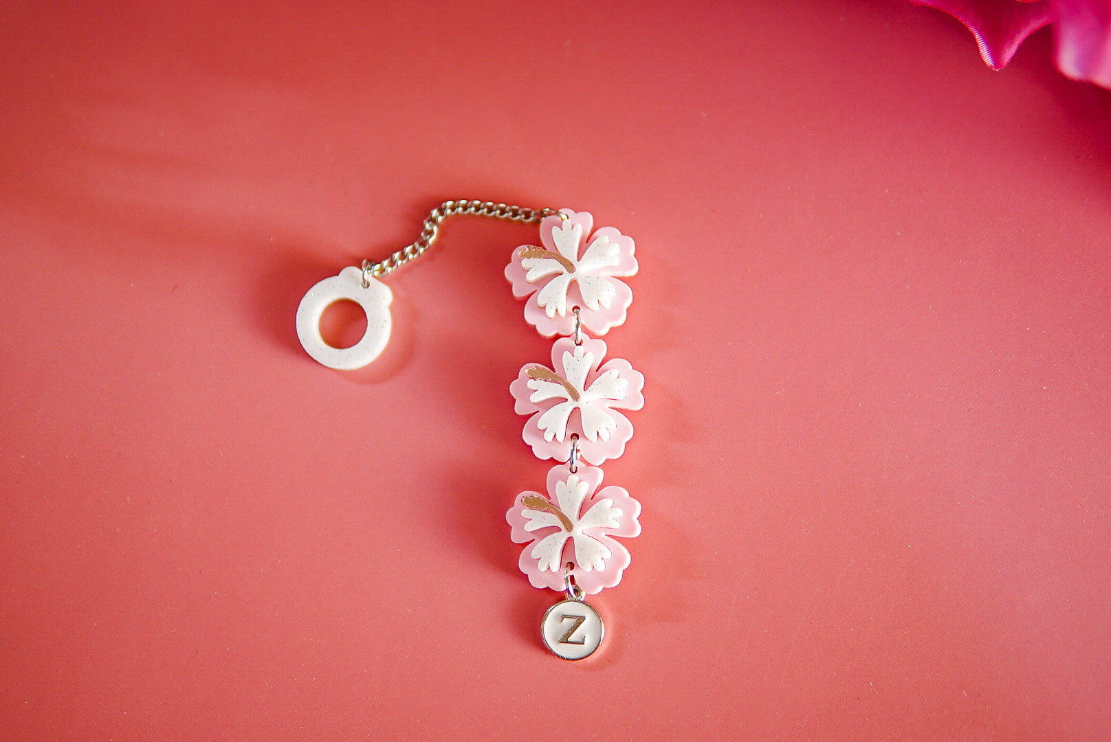 Pink Hibiscus Tumbler Charm