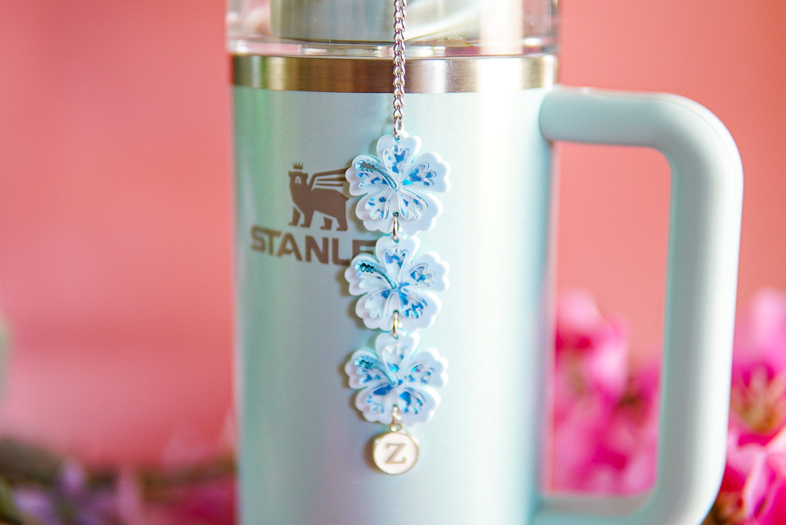 Cornflower Hibiscus Tumbler Charm