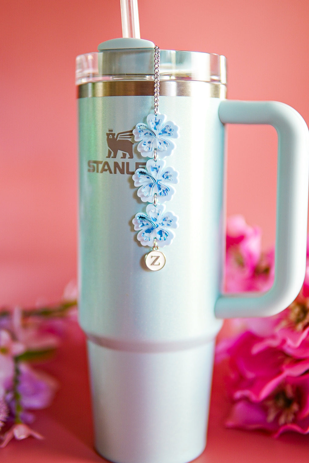 Cornflower Hibiscus Tumbler Charm