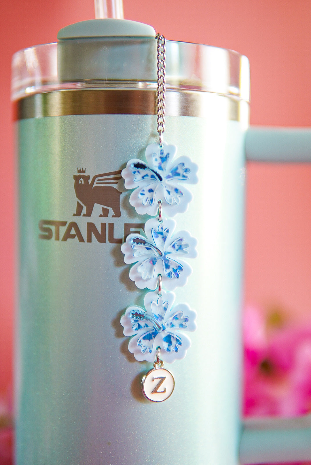Cornflower Hibiscus Tumbler Charm