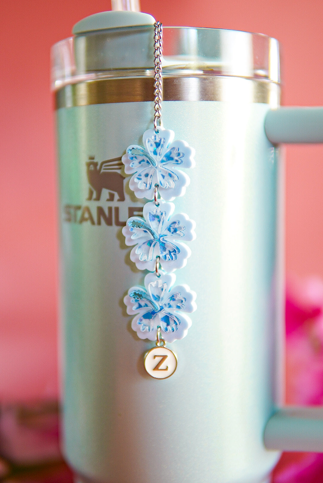 Cornflower Hibiscus Tumbler Charm