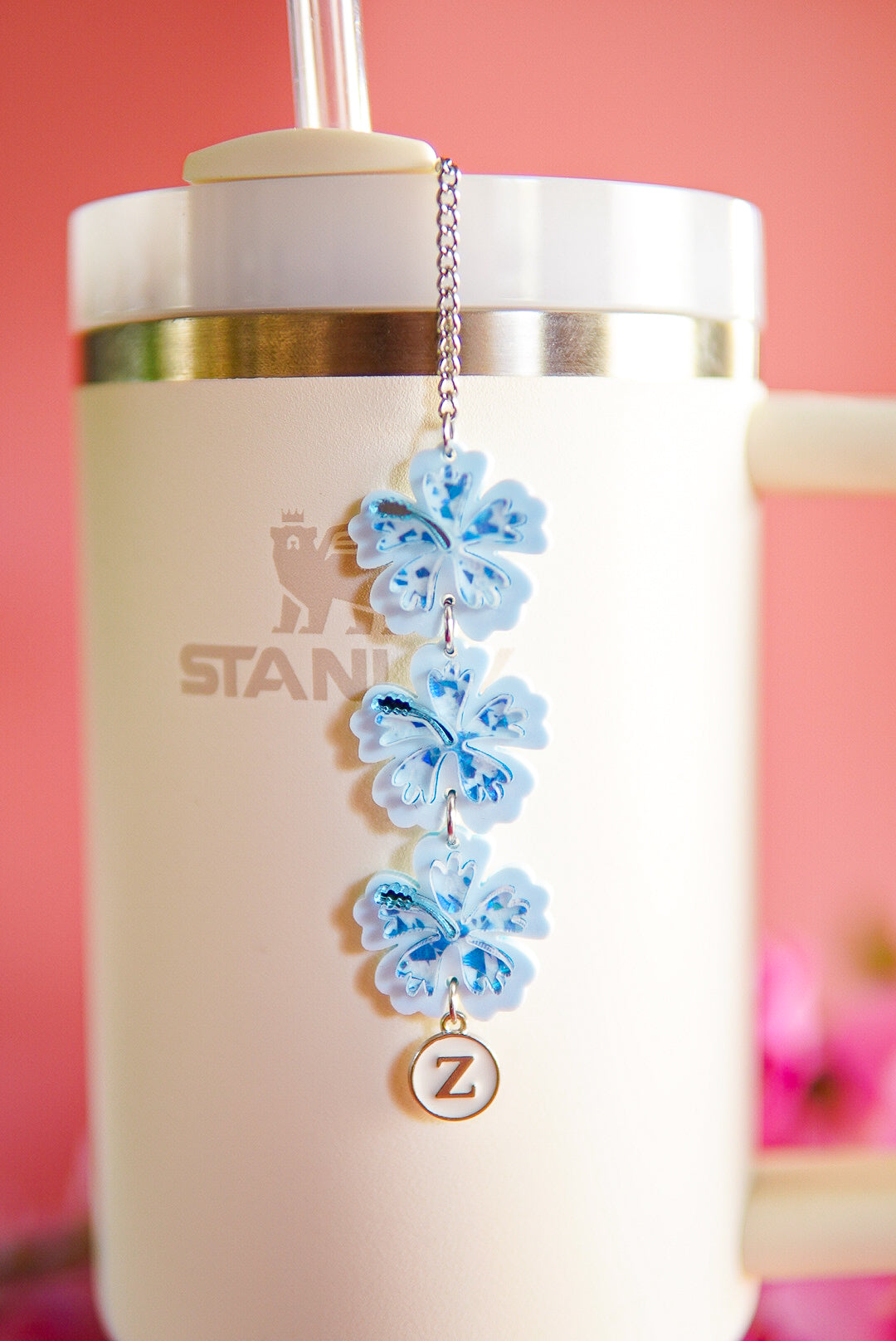Cornflower Hibiscus Tumbler Charm
