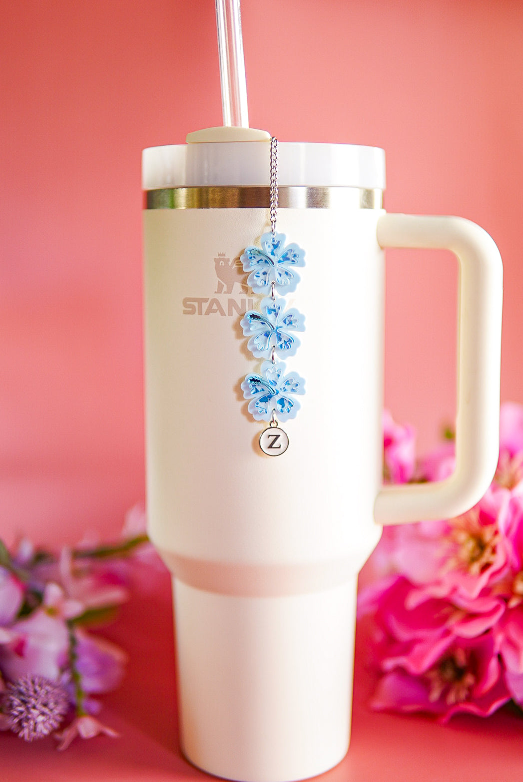 Cornflower Hibiscus Tumbler Charm