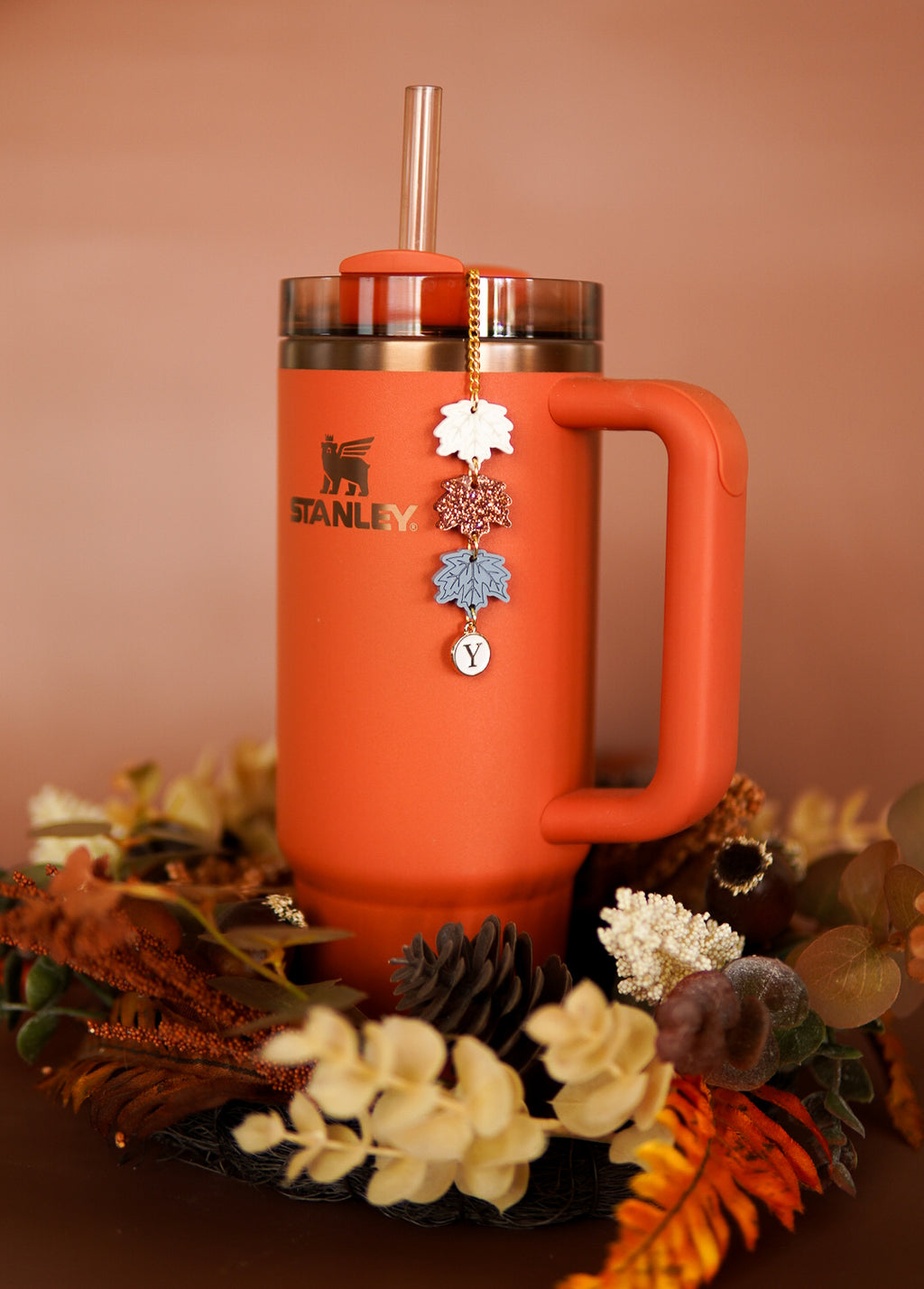 Boho Fall Leaves Tumbler Charm