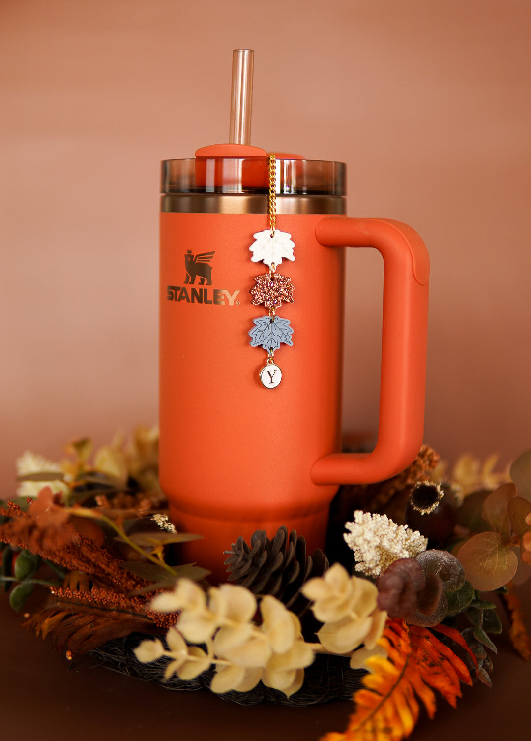 Boho Fall Leaves Tumbler Charm