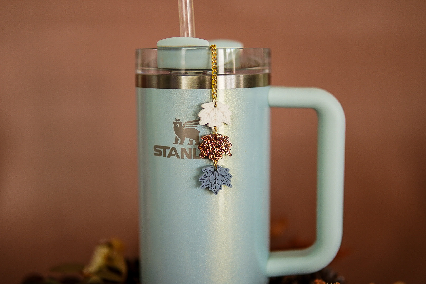 Boho Fall Leaves Tumbler Charm