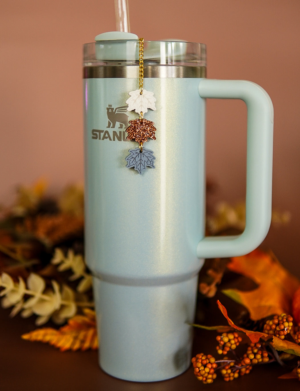 Boho Fall Leaves Tumbler Charm