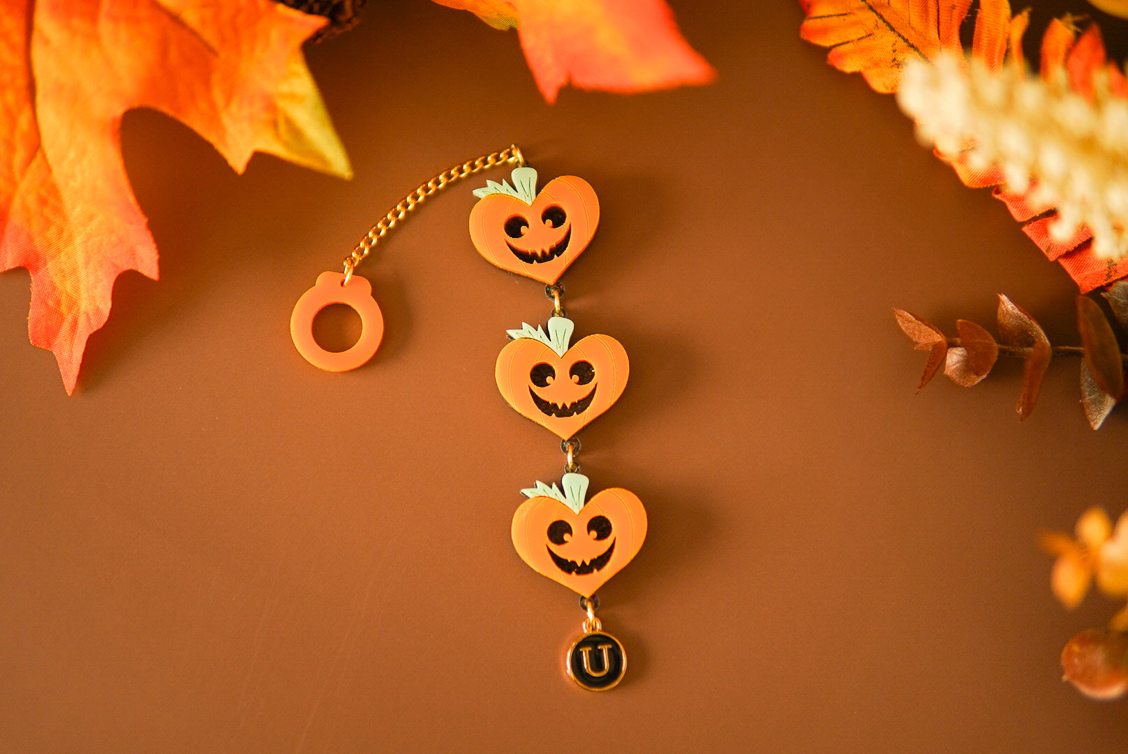 Heart Pumpkins Tumbler Charm