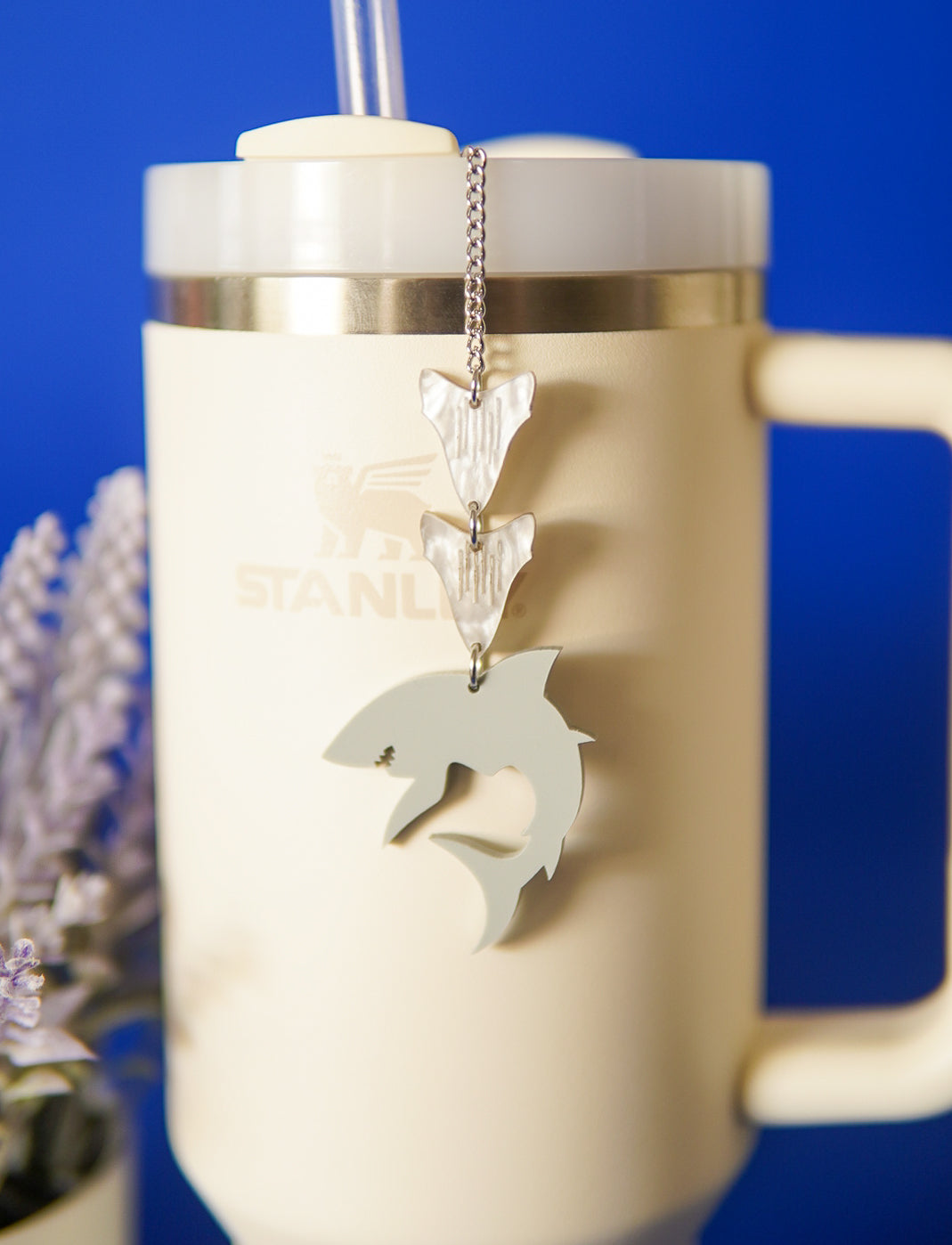 Great White Shark Tumbler Charm