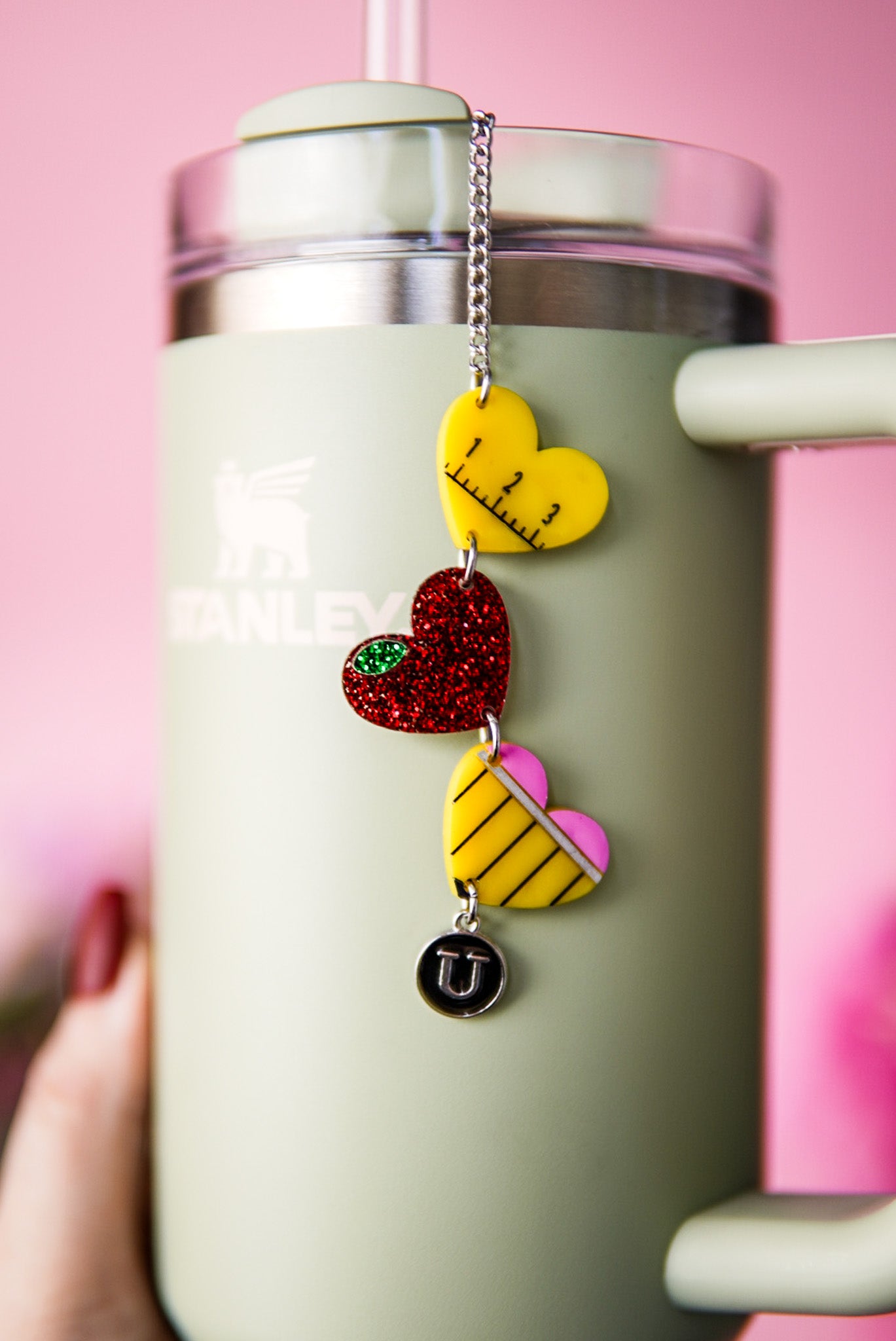 School Teacher Hearts Tumbler Charm