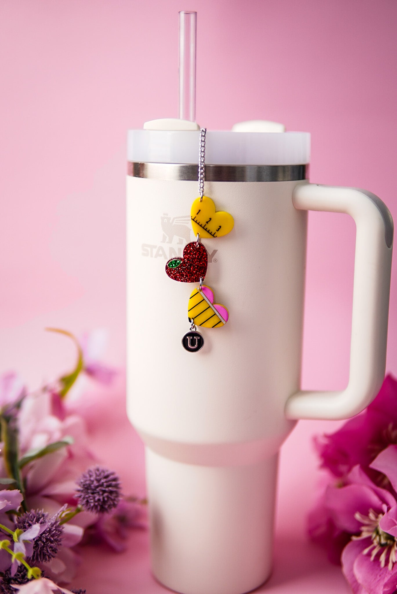 School Teacher Hearts Tumbler Charm