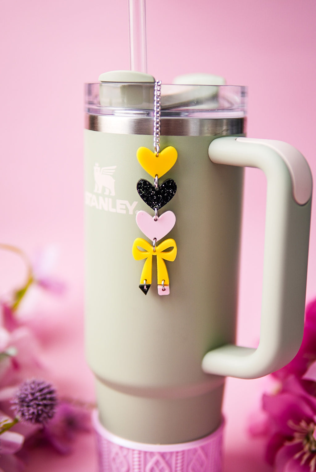 Pencil Bow Tumbler Charm
