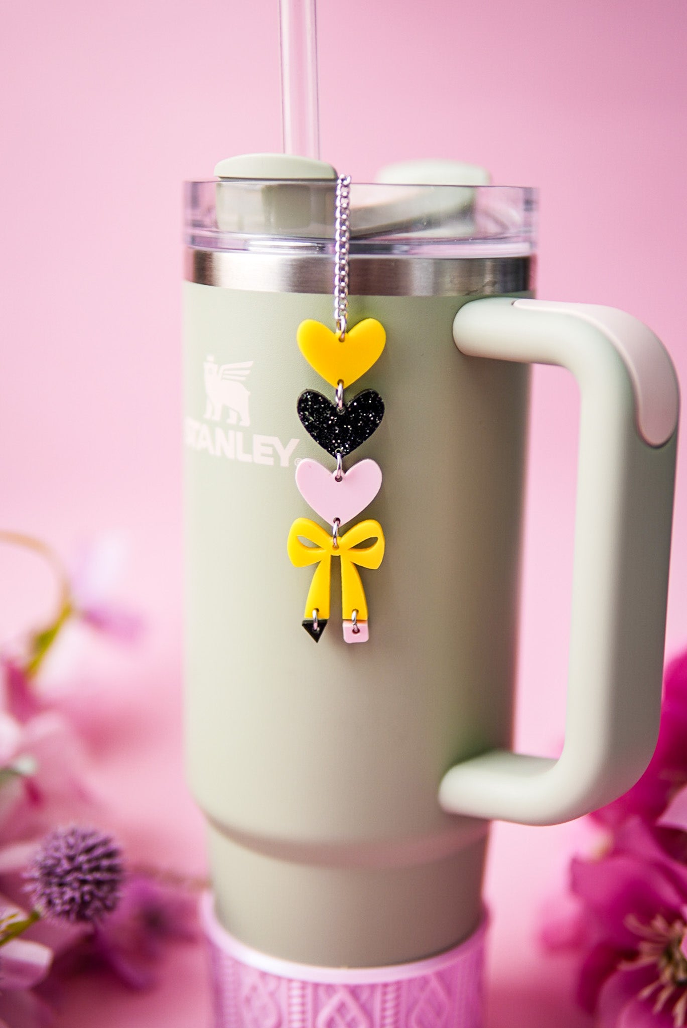 Pencil Bow Tumbler Charm
