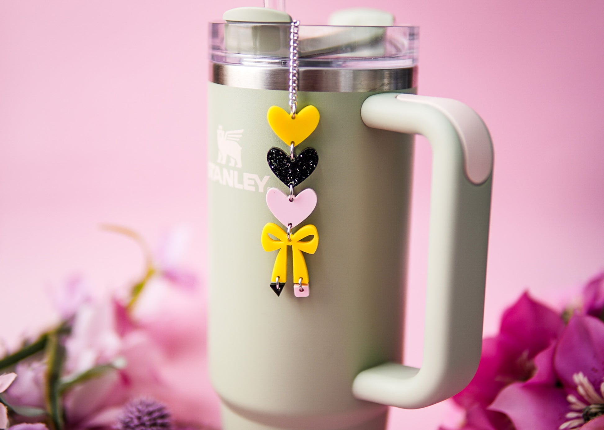 Pencil Bow Tumbler Charm