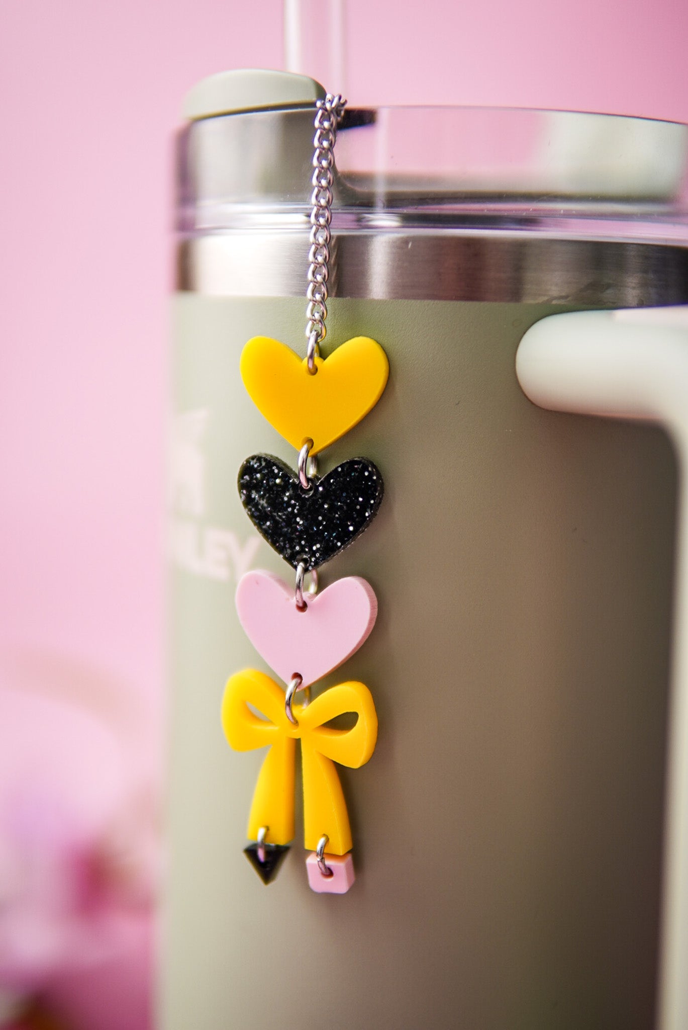 Pencil Bow Tumbler Charm