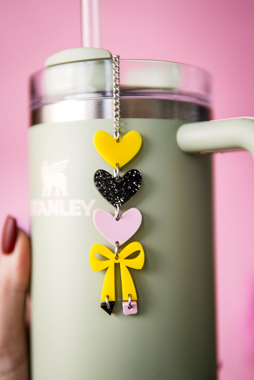 Pencil Bow Tumbler Charm