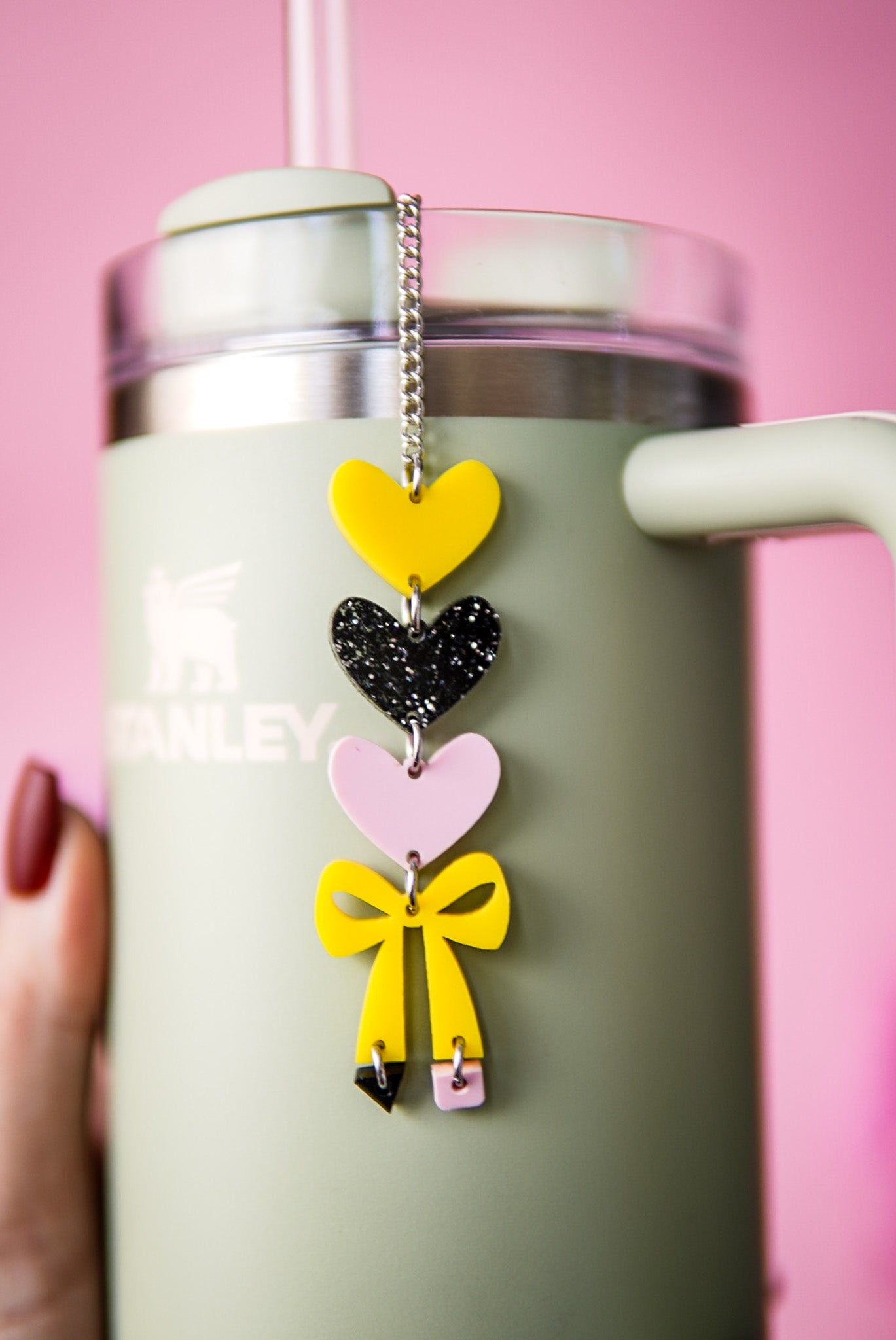 Pencil Bow Tumbler Charm