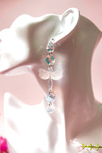 Frosted Iridescent Dragonfly Earrings