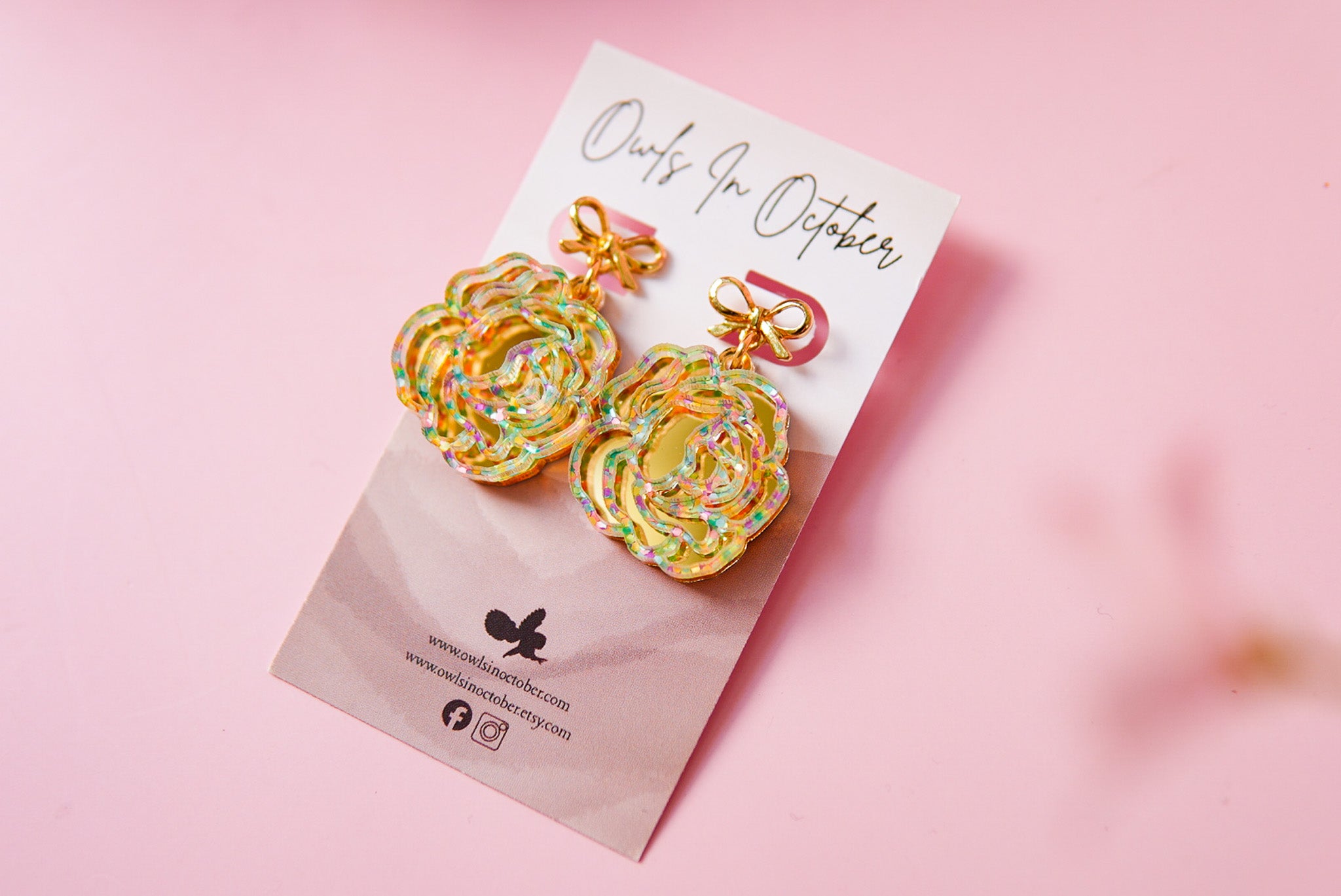 Spring Confetti Rose Earrings