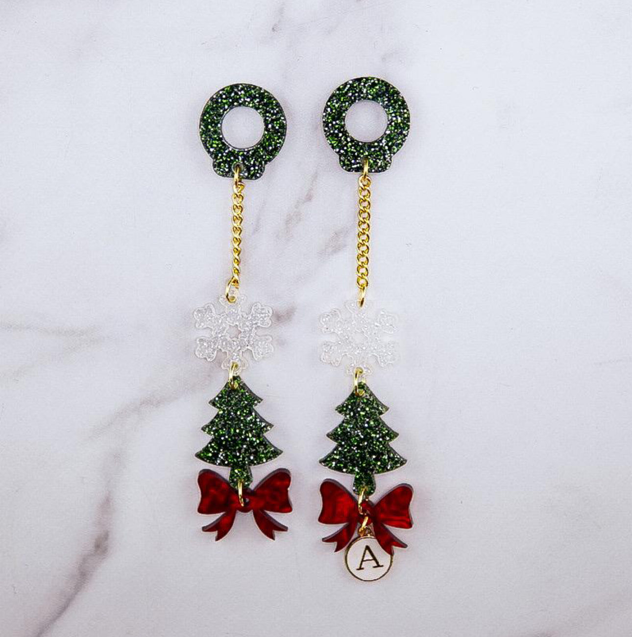 Christmas Tree Bow Tumbler Charm