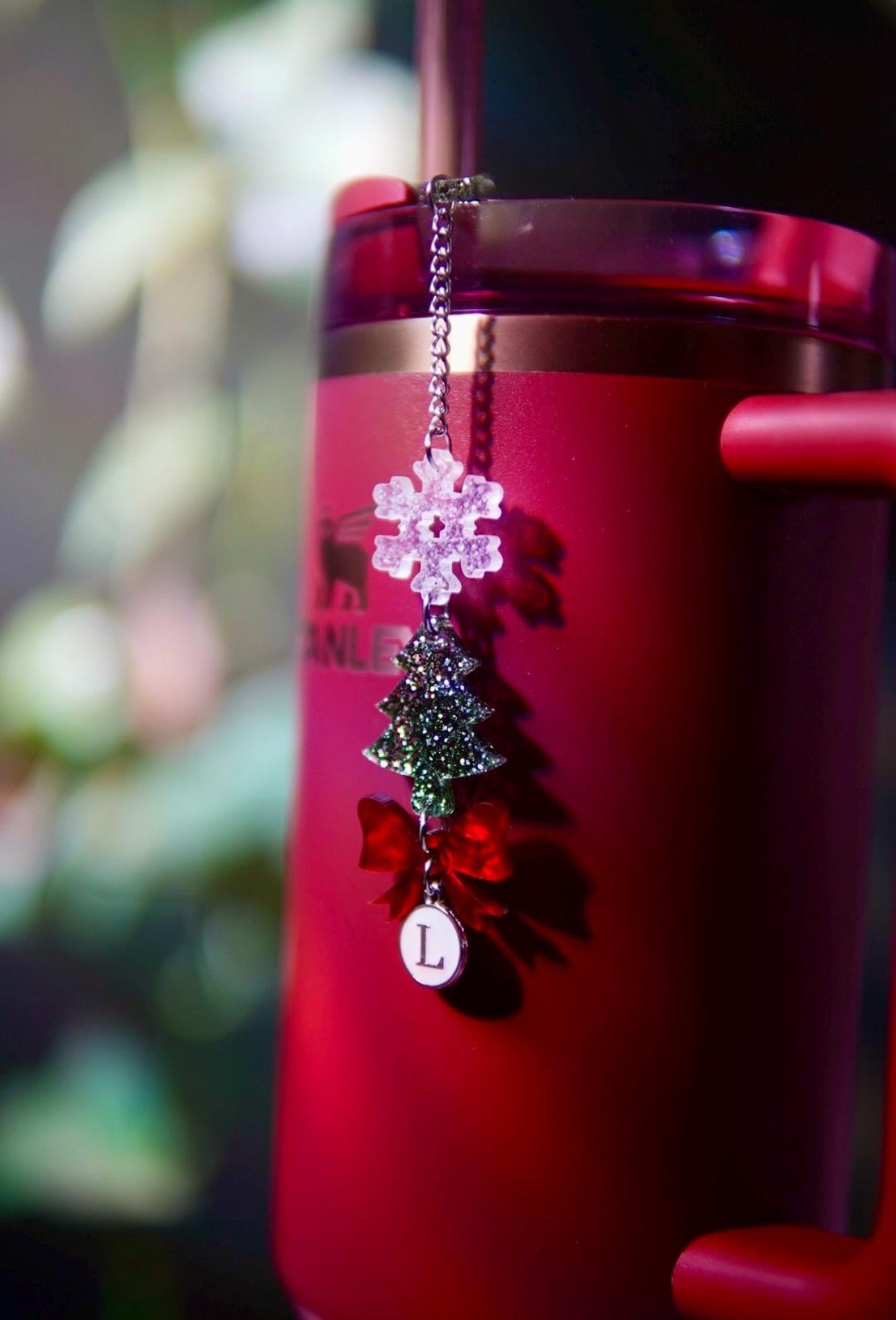 Christmas Tree Bow Tumbler Charm